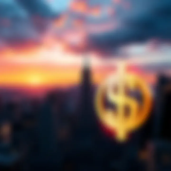 New York skyline with a digital currency symbol and a tax sign, representing the new crypto tax law.