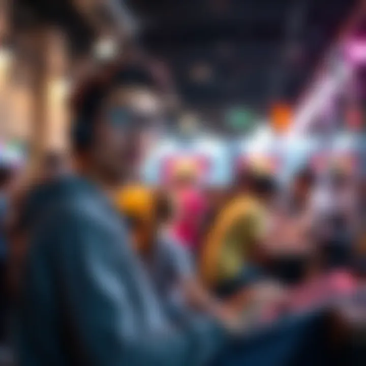 A person with a laptop looking for team members at a hackathon event, expressing eagerness to collaborate and learn.