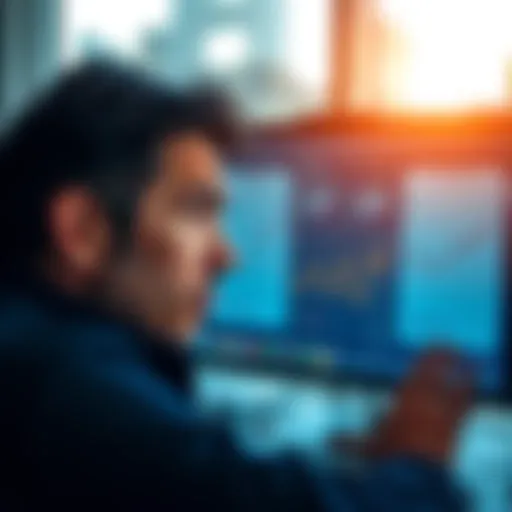 A person looking puzzled at financial statements showing GBP to USD interest discrepancies on a computer screen.