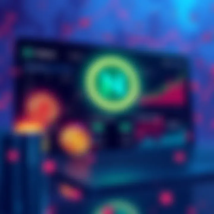 A digital illustration showing the Nexo platform interface with coins and graphs indicating finance and trustworthiness