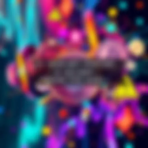 An abstract digital art piece representing the complexity and risks of NFT investments, featuring distorted cryptocurrency symbols and cautionary elements.