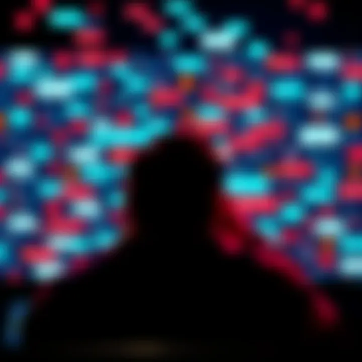 A person looking frustrated at a computer screen filled with notification alerts