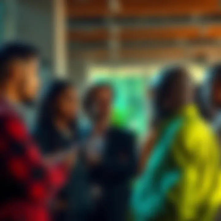 A group of diverse individuals engaged in conversation about recent societal changes, reflecting on achievements and challenges faced over the past year.