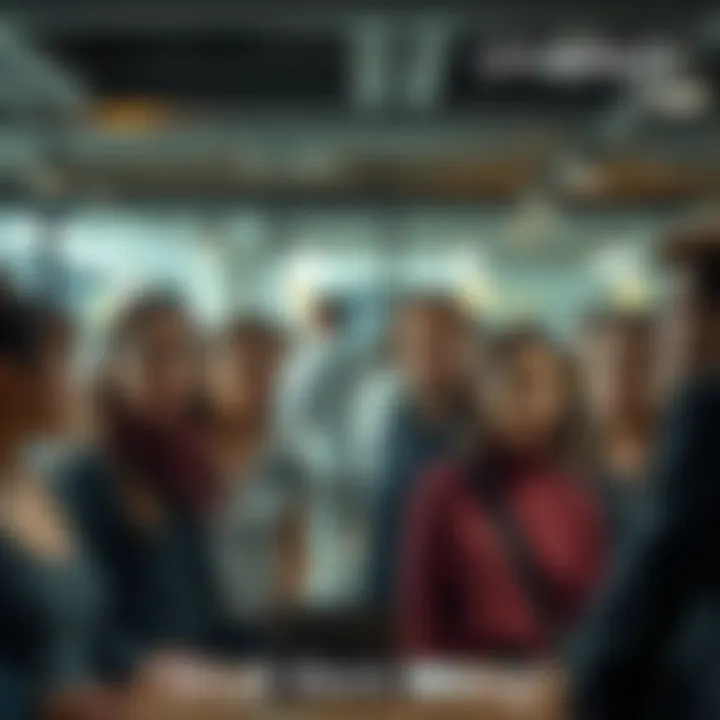 A group of people looking puzzled while discussing a misunderstanding in a casual setting.