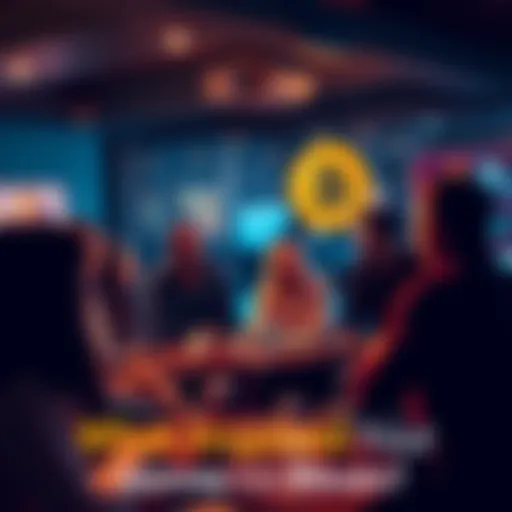 A group of people discussing their experiences with Bitcoin in a casual setting