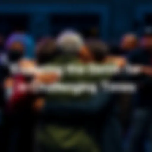 A group of people embracing and comforting each other during tough times, showing support and connection.