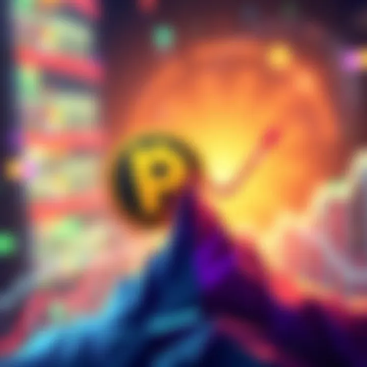 An illustration showing Pepecoin logo with a rising graph, symbolizing its potential growth and a possible listing on Kraken exchange