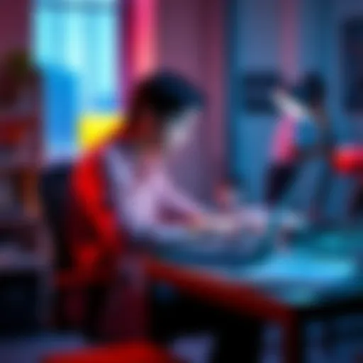 A person sitting at a desk with a laptop, reviewing their savings and budgeting for the month.