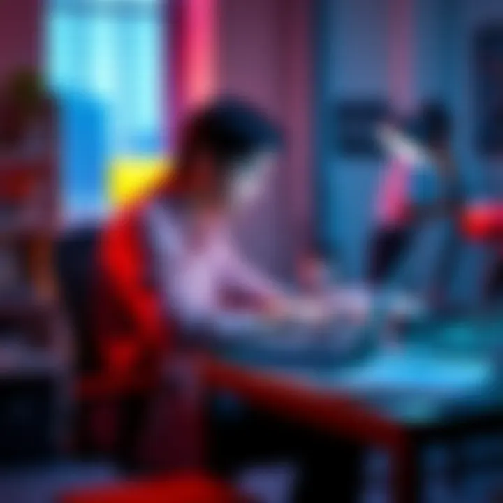 A person sitting at a desk with a laptop, reviewing their savings and budgeting for the month.