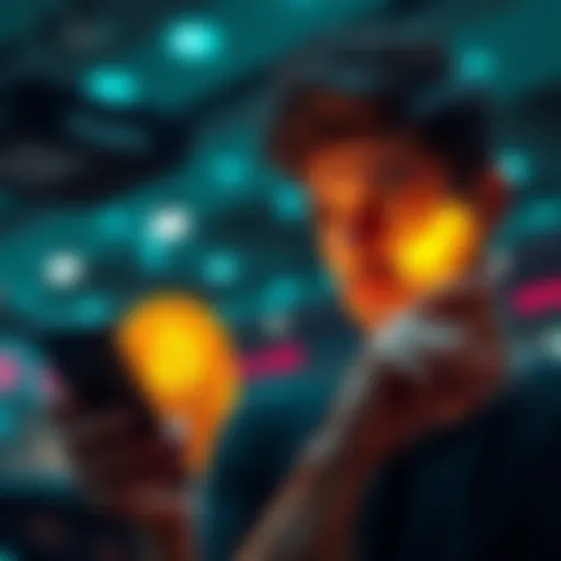 Individual looking worried while checking Dogecoin on a phone, symbolizing investment concerns