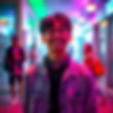 A young adult showing personal style in a vibrant setting, symbolizing self-expression and individuality.