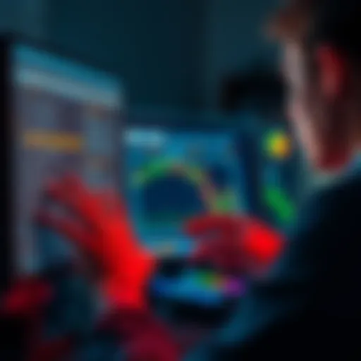 Individual examining their USDC wallet on a computer screen, frustrated with stuck transactions