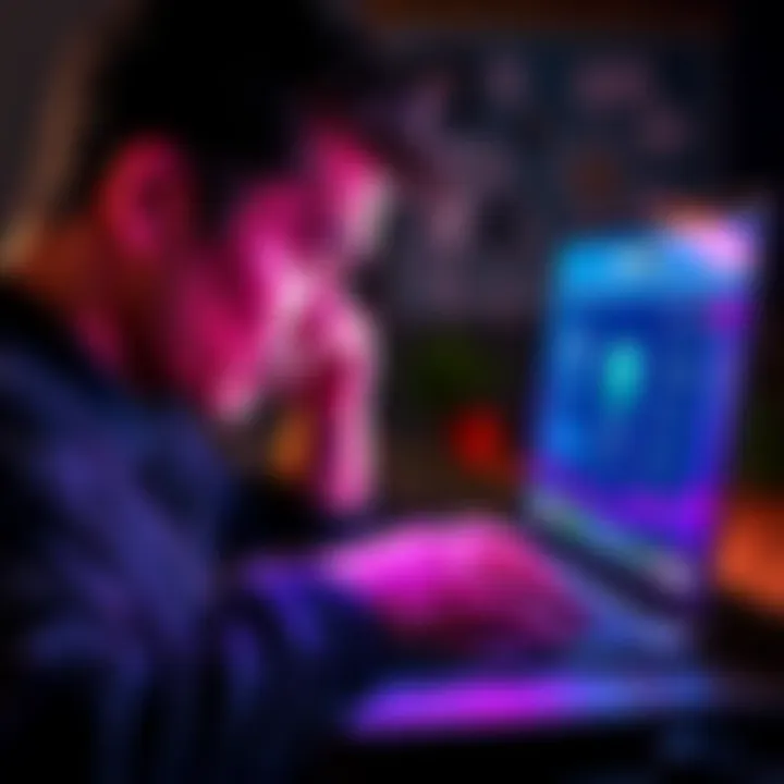 A worried person looking at a laptop screen displaying a crypto wallet interface with a distressed expression, symbolizing the loss of funds after visiting a scam token website.