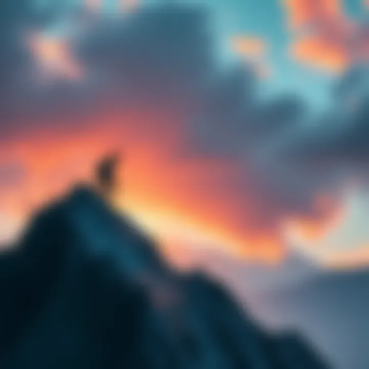 A person climbing a steep mountain, symbolizing resilience and personal growth during tough times.