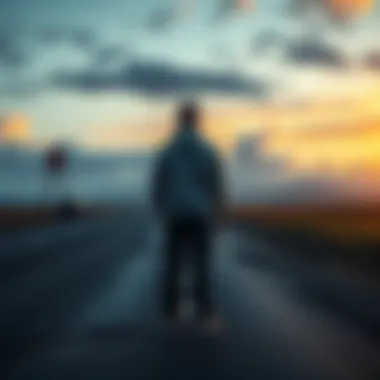 A person contemplating life choices at a crossroads, symbolizing the importance of taking risks