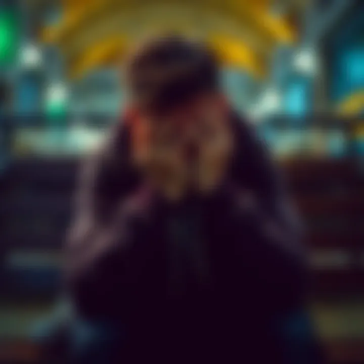A person sitting on a bench, tears streaming down their face, showing deep emotional pain and vulnerability.