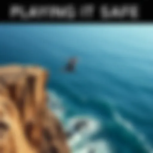 A person confidently jumping off a cliff into the ocean, symbolizing risk-taking and bold choices for growth