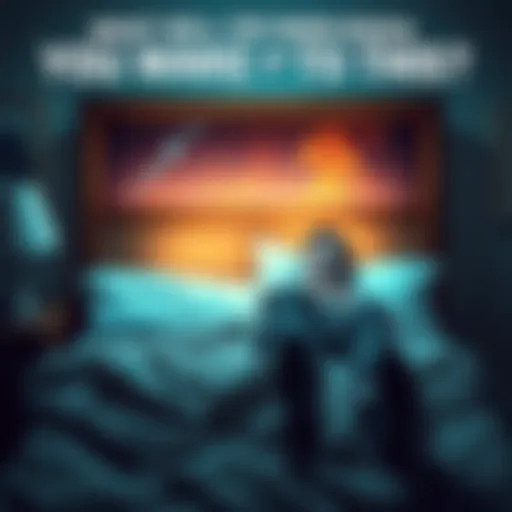 A person sitting up in bed with a shocked expression, looking around in surprise as they wake up to an unexpected situation.