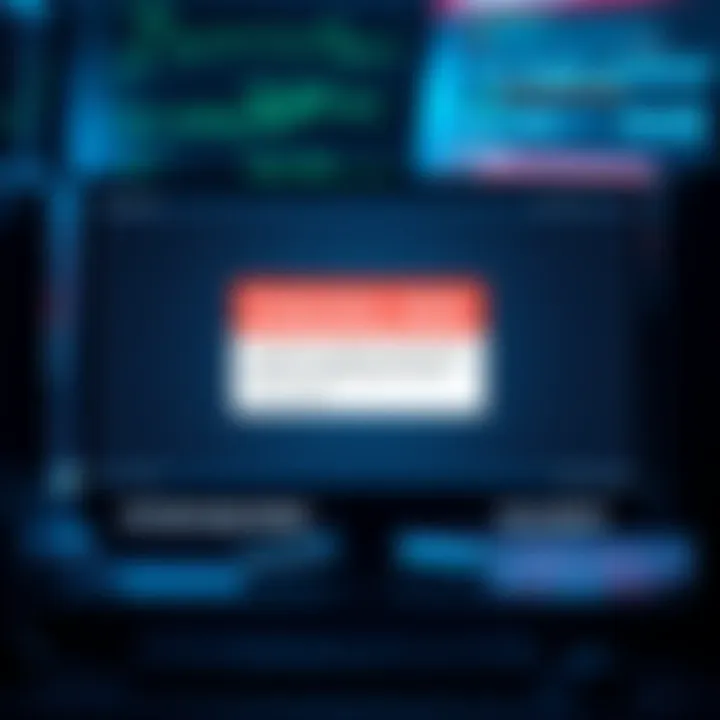 A computer screen displaying a suspicious email alert about a security issue, warning users to stay cautious.