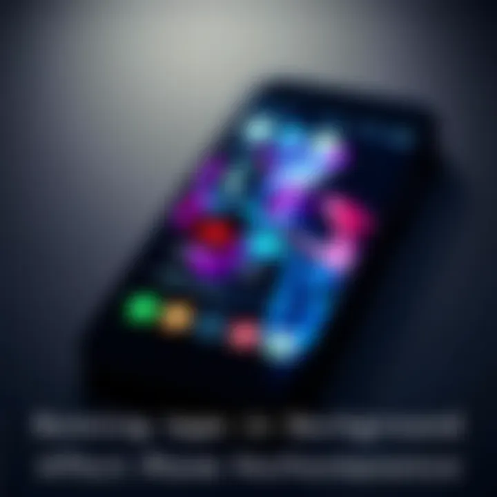 Smartphone screen displaying several apps running in the background, including a music streaming app