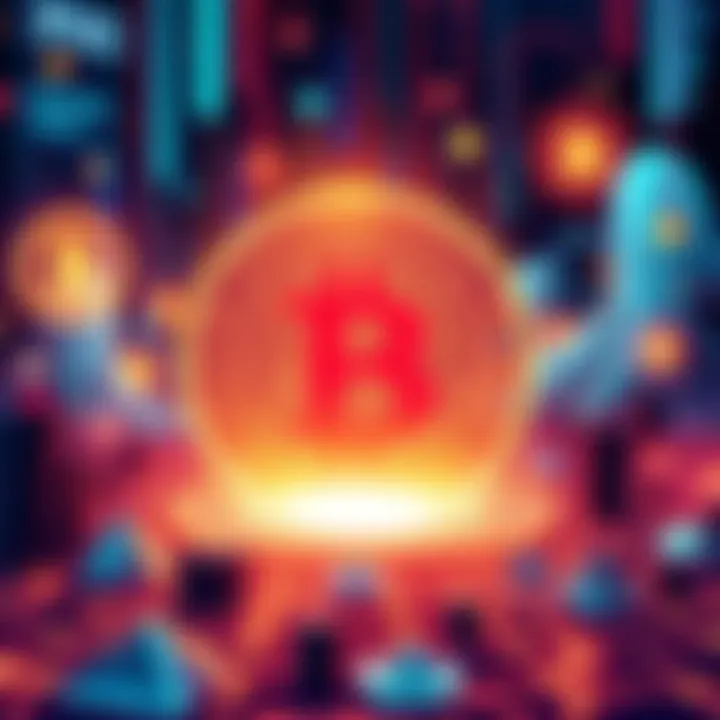 Illustration showing the concept of smart contracts in the Pi ecosystem, featuring blockchain graphics and digital symbols