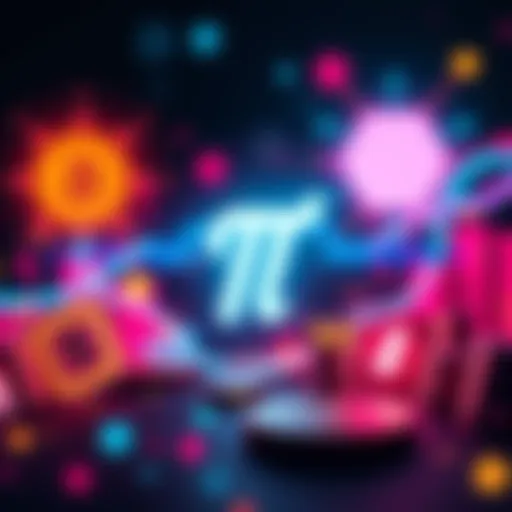 A visual representation of the Pi Network logo alongside symbols of investment like a dollar sign and startup icons