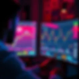 A person looking at a computer screen displaying Pionex trading charts and information about PI tokens, indicating limited awareness among Americans.