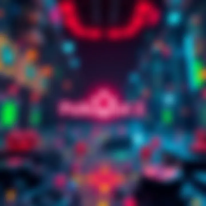 Graphic showing Polkadot 2.0 logo with tech symbols and blockchain elements