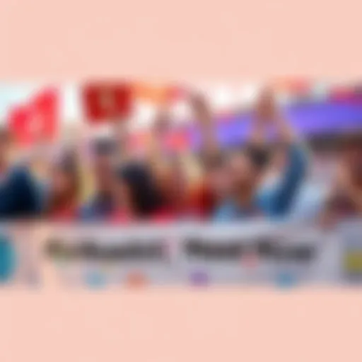 A lively group of Polkadot fans celebrating the start of a new season, with banners and merchandise