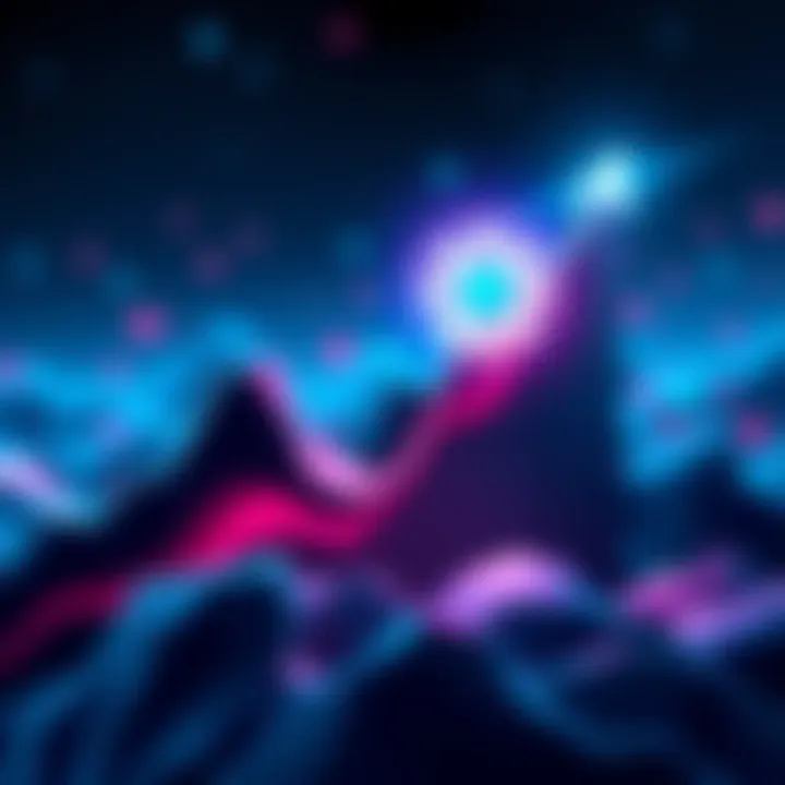 An illustration showing a rising graph with the Polkadot logo, symbolizing the potential price increase of DOT to $68
