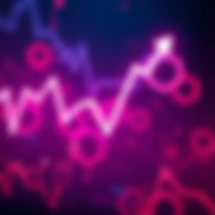 Chart showing a downward trend in Polygon's price with DeFi symbols in the background