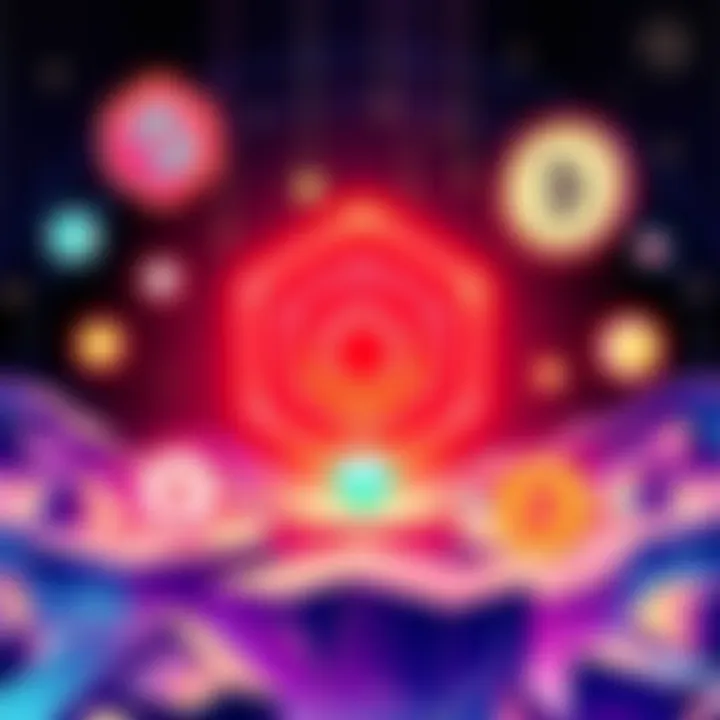 A digital illustration showing the Polygon blockchain logo with symbols of NFTs, payments, and partnerships like Stripe and Blackrock in the background.