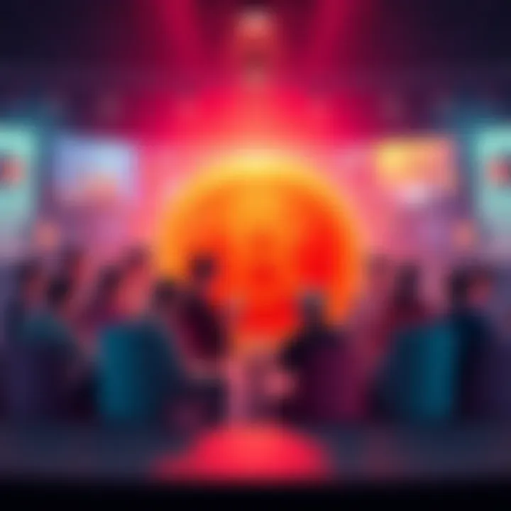 The $POM logo with a group of people discussing strategies for investing and holding meme coins.