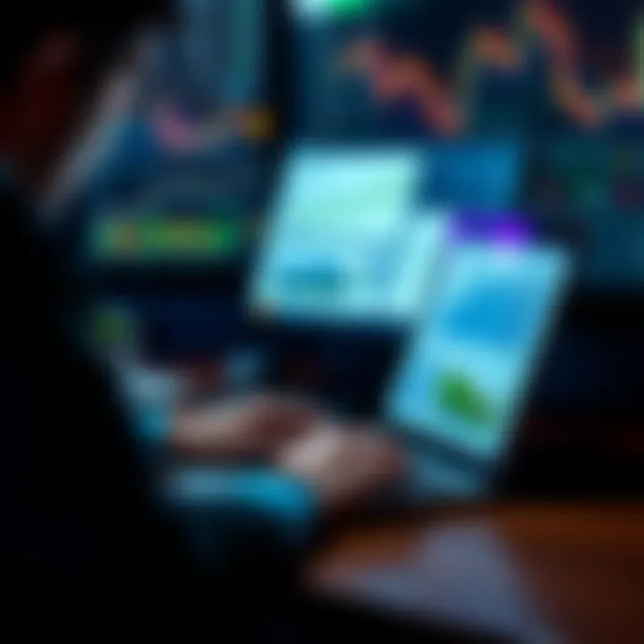 A person reviewing charts and graphs on a laptop, focusing on investment strategies and portfolio feedback.
