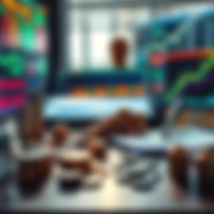 A diverse group of investments displayed on a table, including stocks, bonds, and charts, representing effective portfolio management strategies
