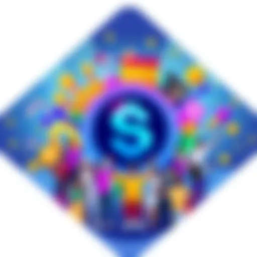 A vibrant graphic showing the $POWSCHE logo surrounded by symbols of community support and financial growth, featuring luxury items and a diverse group of people celebrating together.