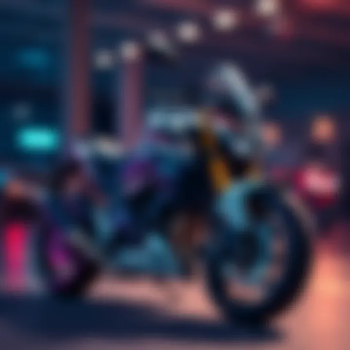 A stunning motorcycle valued at $20,000, now listed for $11,000, showcased in a vibrant setting