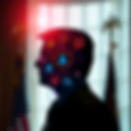 A graphic of a president's silhouette overlaid with symbols of open source software and smart contracts, highlighting the proposed amendment's impact.