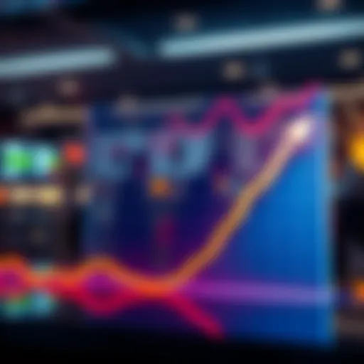 A graph showing a rising trend in prices over time with an upward arrow