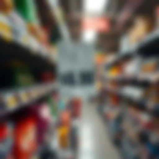 A close-up of a price tag showing $6.90 on a retail shelf with products in the background