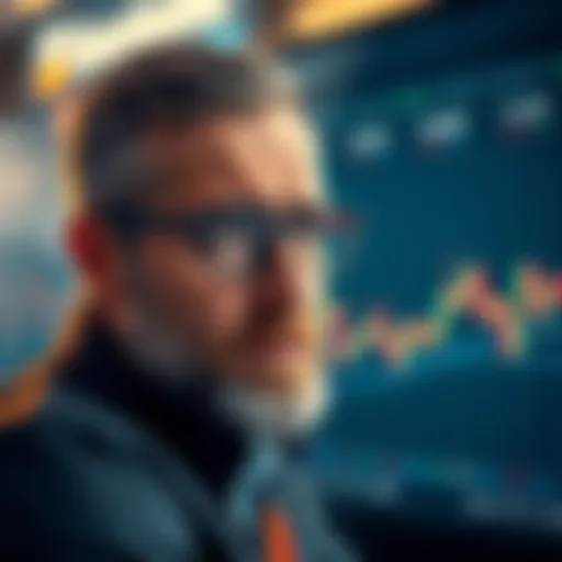 Trader looking worried about unpaid profit shares on Mexc, with graphs showing trading performance in the background.