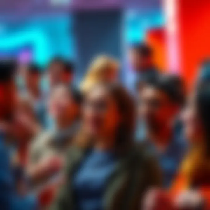 A diverse group of people engaged in discussions, representing various emotions and opinions reflected in forums.