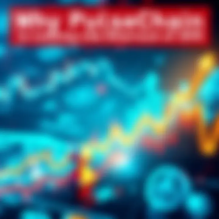 A graph showing rising trends in cryptocurrency investments, with PulseChain logo and symbols representing growth and optimism.
