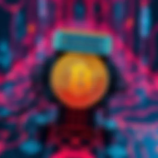A quantum computer looming over a Bitcoin symbol, illustrating the potential threat to blockchain technology.