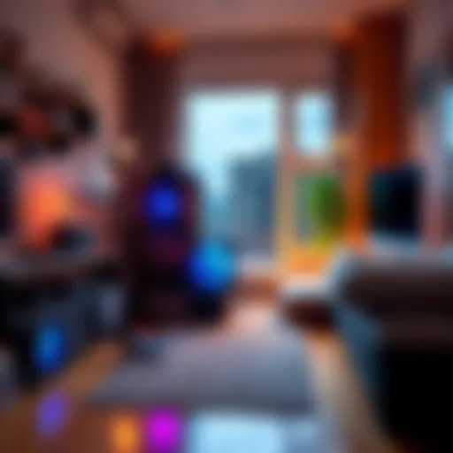 A quiet Bitcoin miner in an apartment setting with minimal noise and heat, using liquid cooling