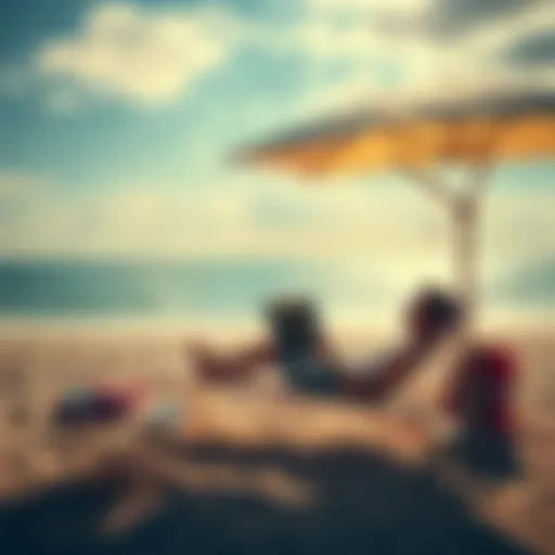 A person lounging on a beach chair under an umbrella, enjoying a calm sea view with a book in hand, embodying the chill vibe of 2025.