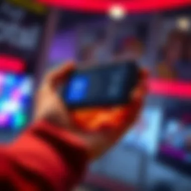A person holding a Stax device with the trust yourself screen removed, displaying the clear interface underneath.