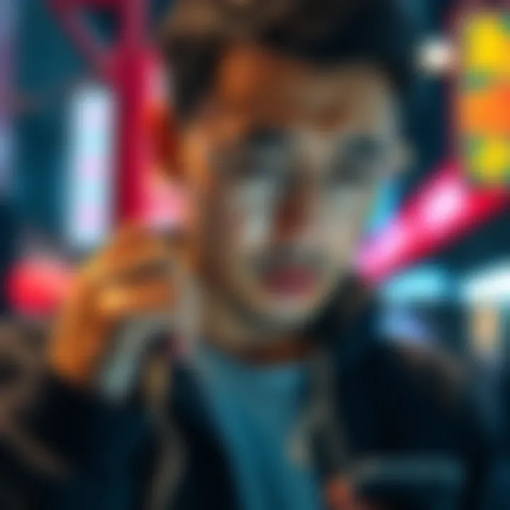 A person looks frustrated while using a smartphone with the Revolut app in China, struggling to access account features