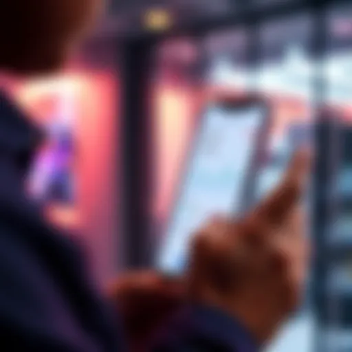 A person looking at a digital financial dashboard with Delta Tracker features on a smartphone