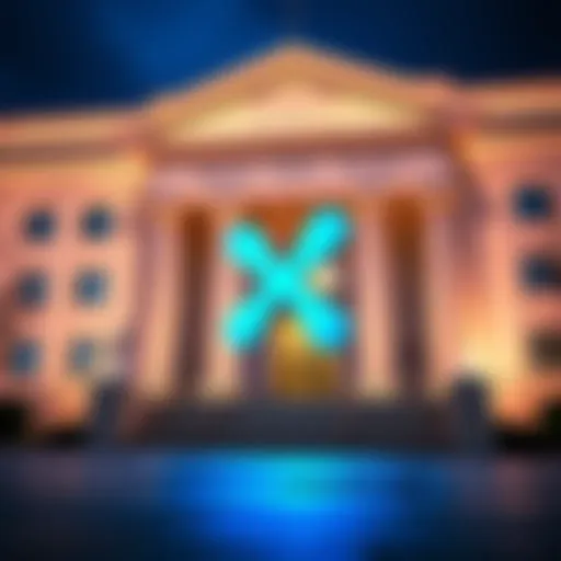 Ripple logo in front of the SEC building, highlighting the company's refusal to make payments in XRP